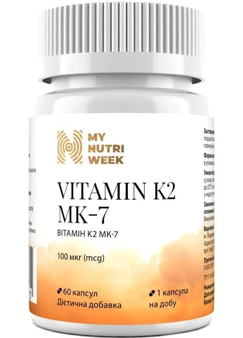 Vitamin K2 MK-7 100 mg 60 Caps My Nutri Week (389734796)
