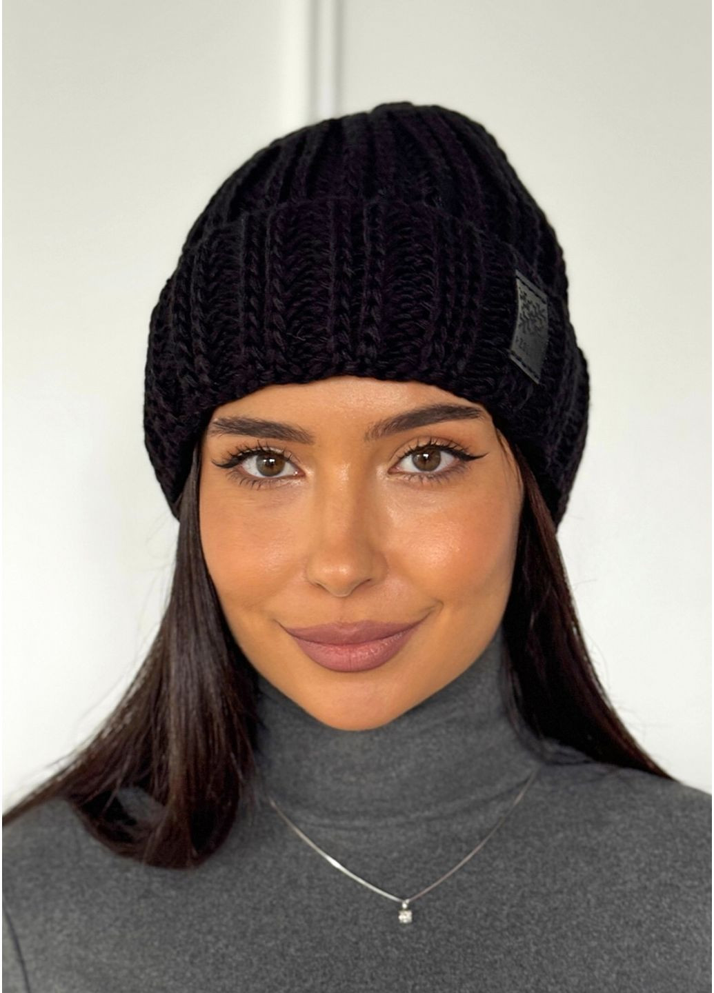 Жіноча шапка-біні фактурної в'язки InFashion Шапка (365798952)