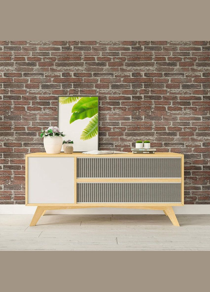 Самоклеюча 3D панель під червону катеринославську цеглу 3080x700x3мм SW-00001761 Sticker Wall (300372492)