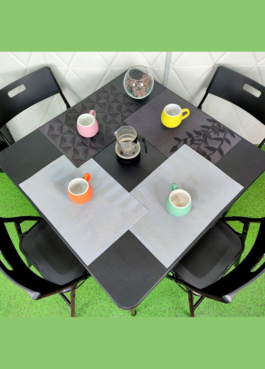 Набор роскладной мебели(Стол и 4 стула), Чёрный (с сумкой) Sticker Wall (300242090)