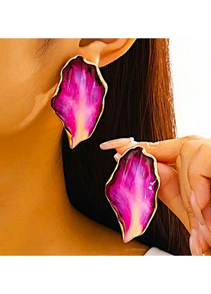 Сережки біжутерія акцентні яскраві великі листи No Brand (353968769)