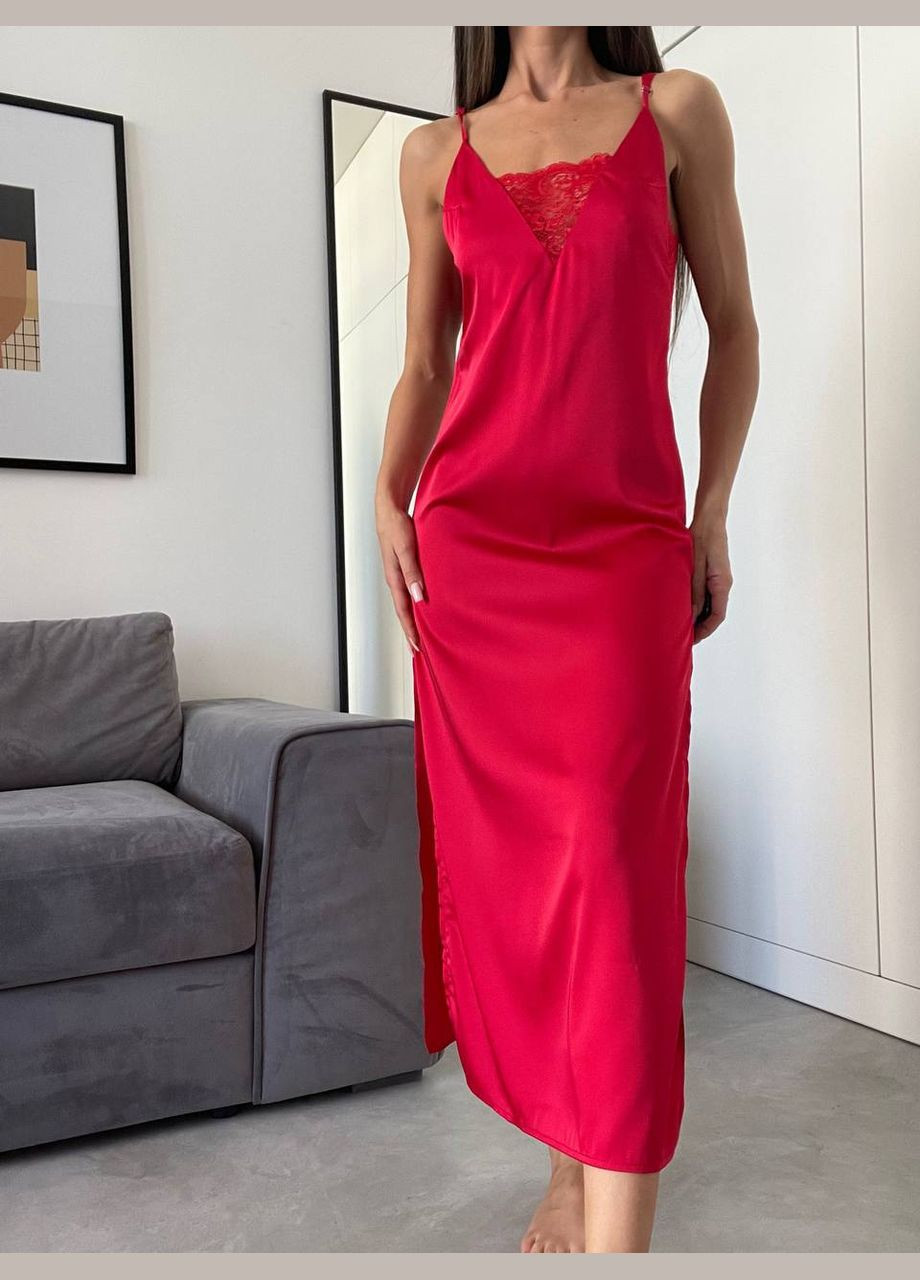 Красная домашний, откровенный рубашка однотонная Україна без рукава