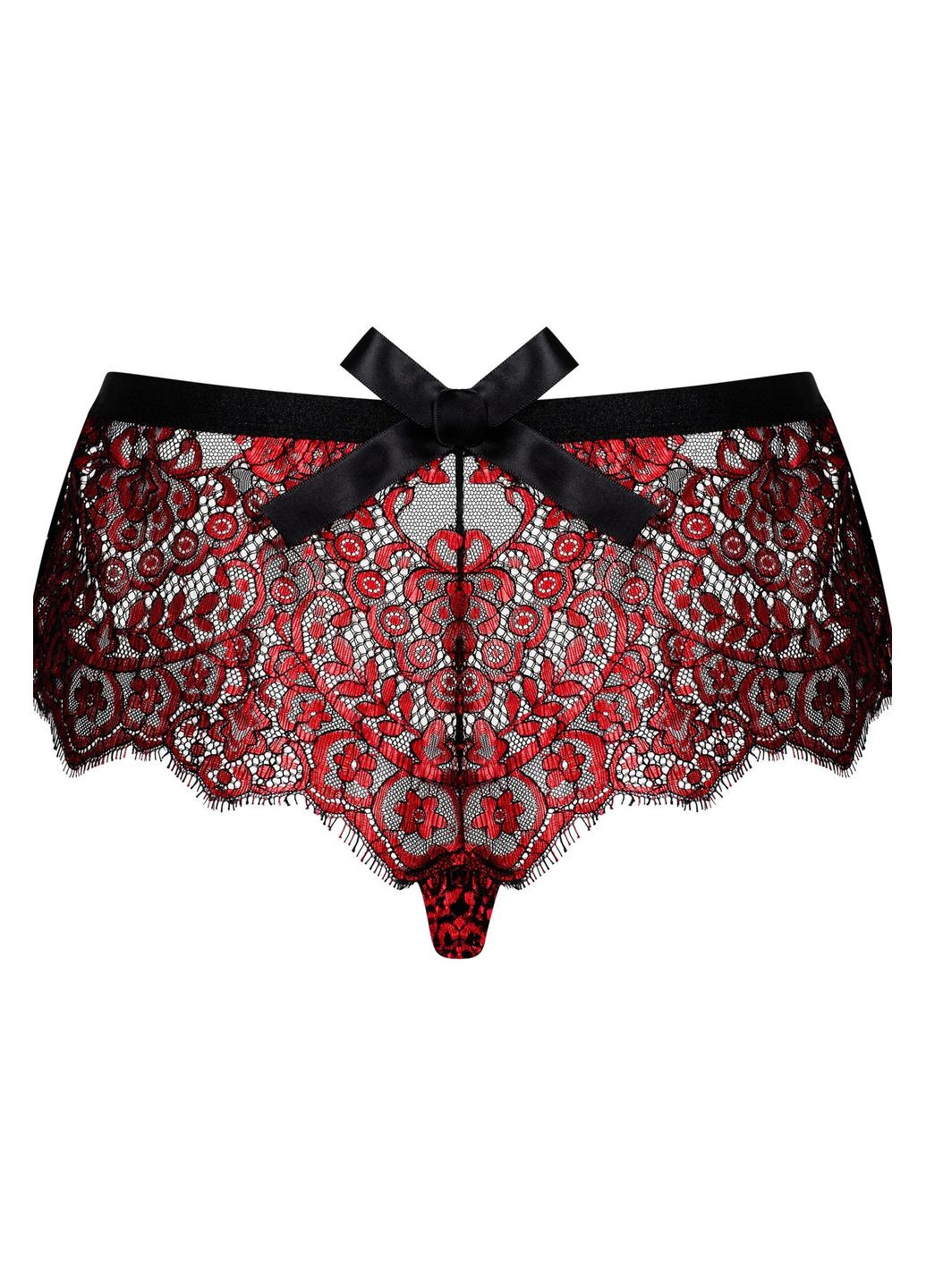 Черный демисезонный кружевные трусики-шорты redessia Obsessive
