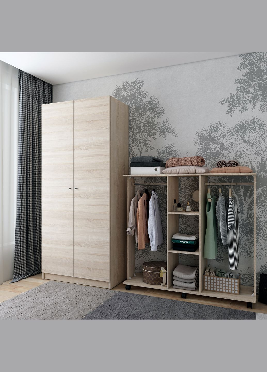 Шкаф распашный с полками Промо 90х48х204 см (DRS-011200) Doros (361998969)