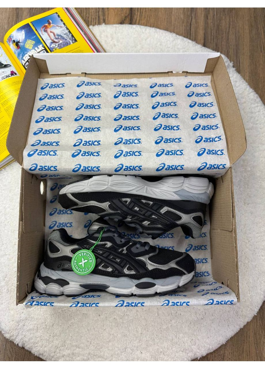 Черные демисезонные кроссовки мужские asics gel nyc black silver асикс гель нюк No Brand
