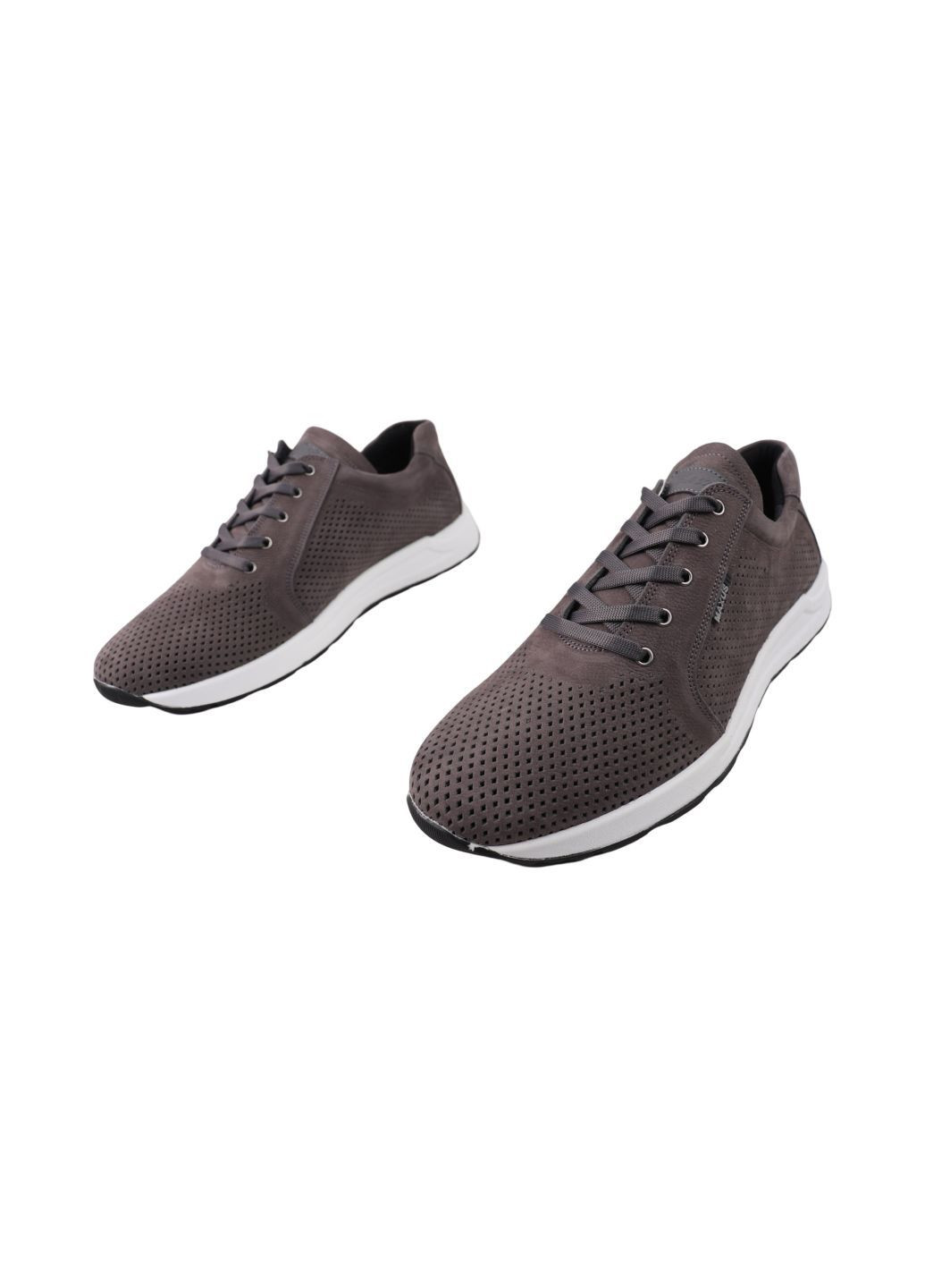 Серые кроссовки мужские серые натуральный нубук Maxus Shoes 154-25LTSP