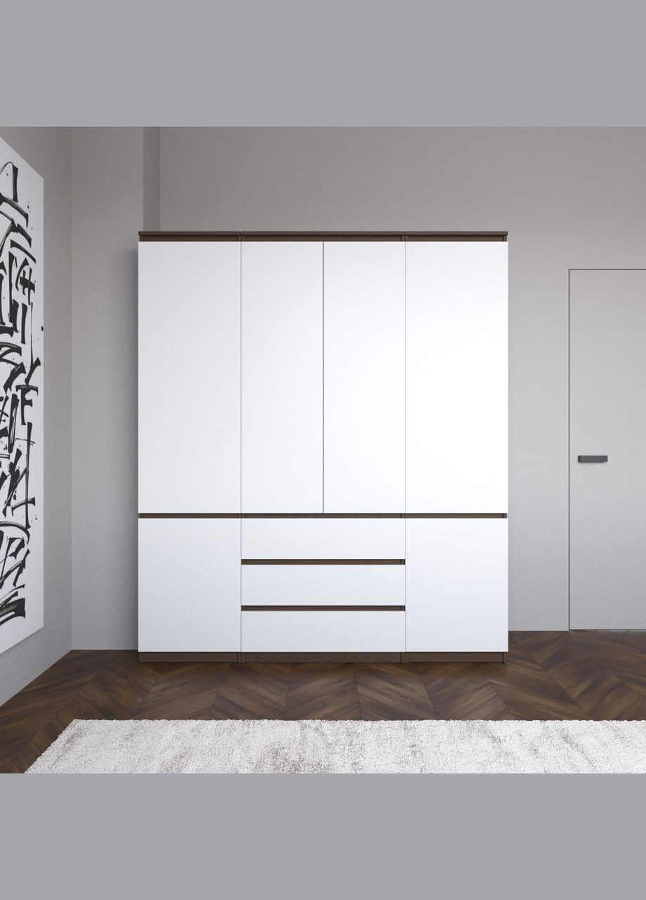 Шафа зі штангою та полицями, комплект з 2 пеналів з полицями та 1 шафи зі штангою з 3 шухлядами R9+R22-2 VAYS (372656053)