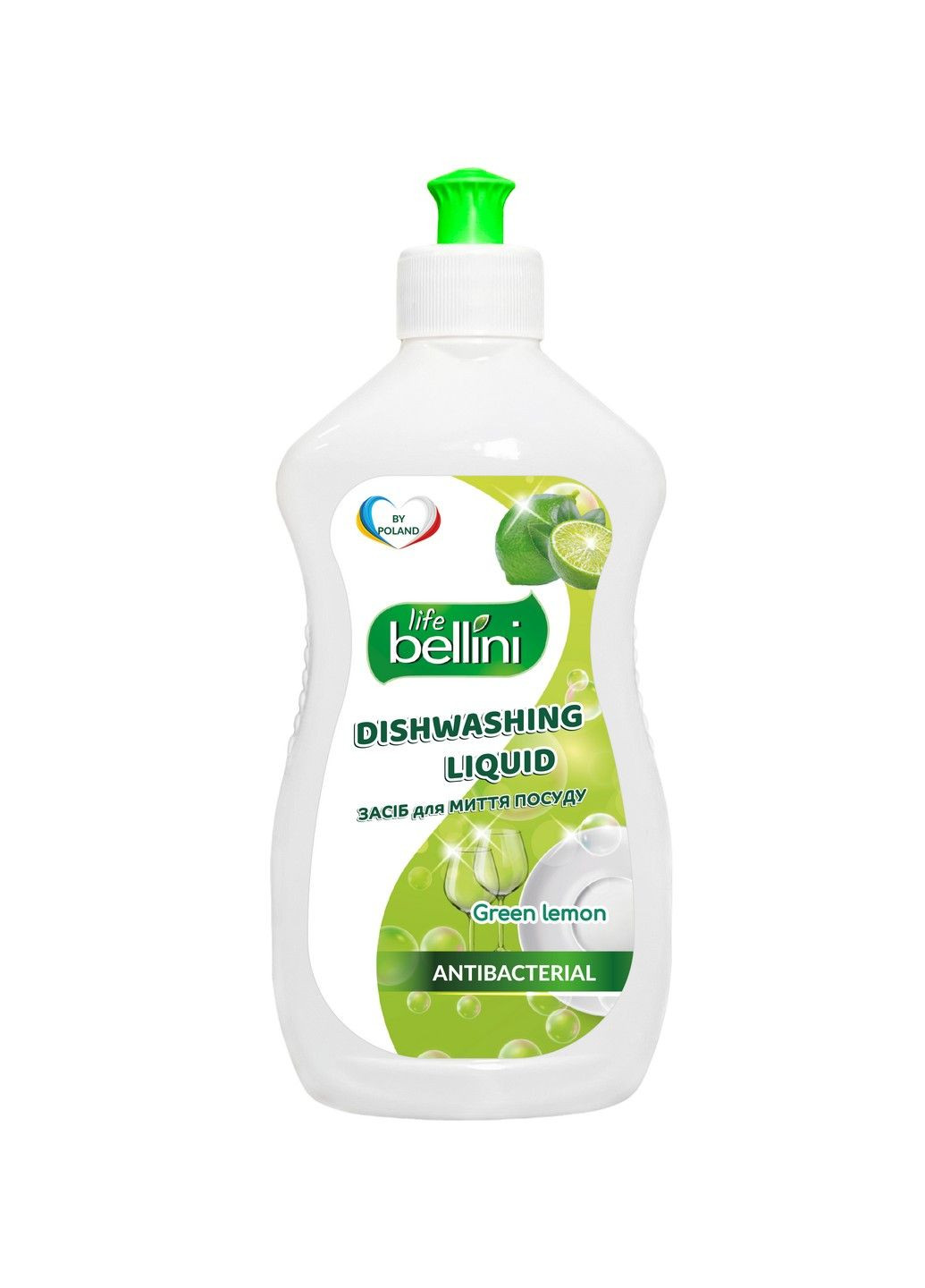 Средство для мытья посуды с ароматом зеленого лимону 500 мл Bellini Life (282751311)