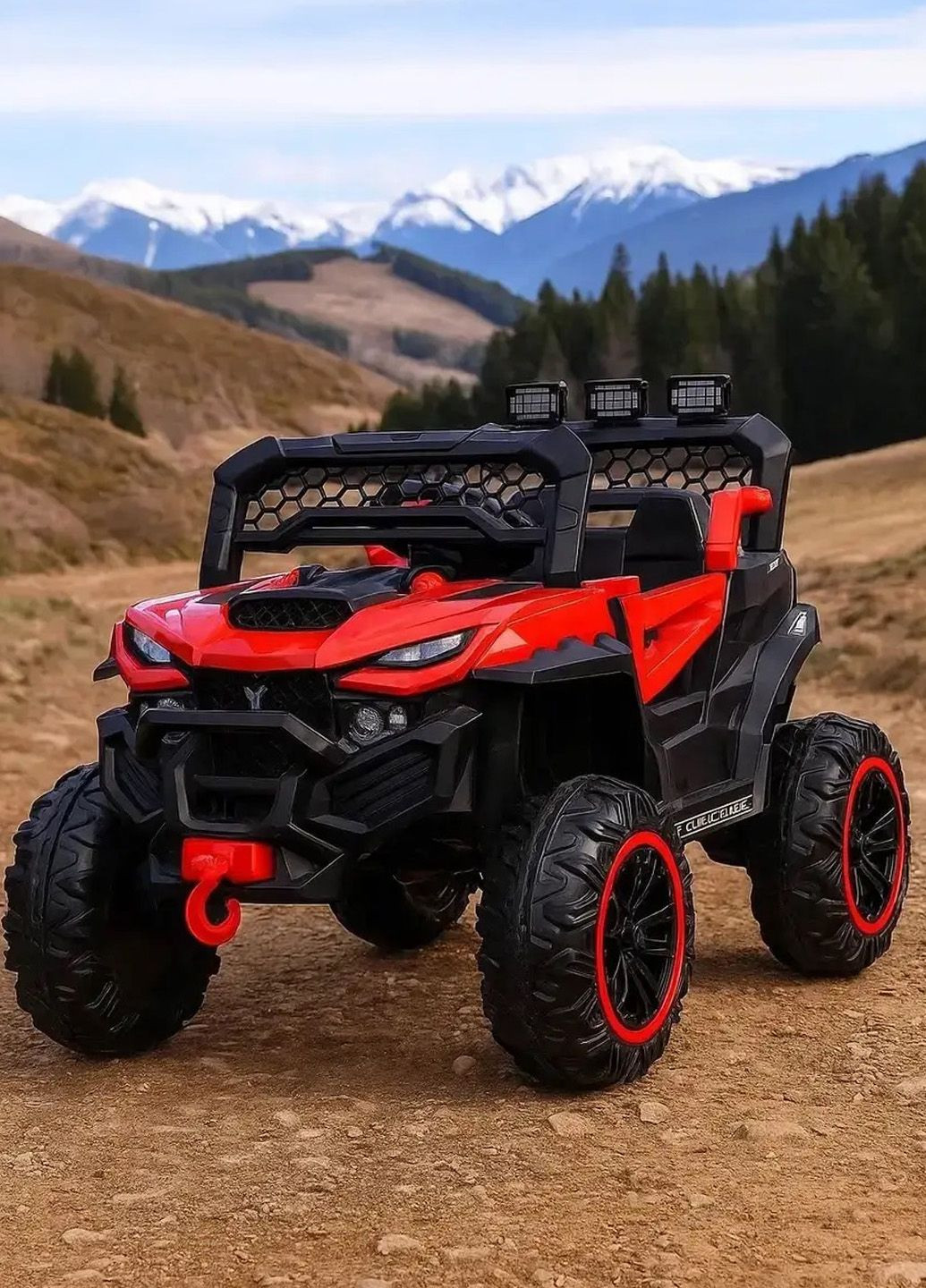 Детский Электромобиль 4 мотора по 25Вт MP3-плеер VOLSO аккумулятор 12V 7Ah от 3-8 лет с пультом Красный/Черный No Brand (358516731)