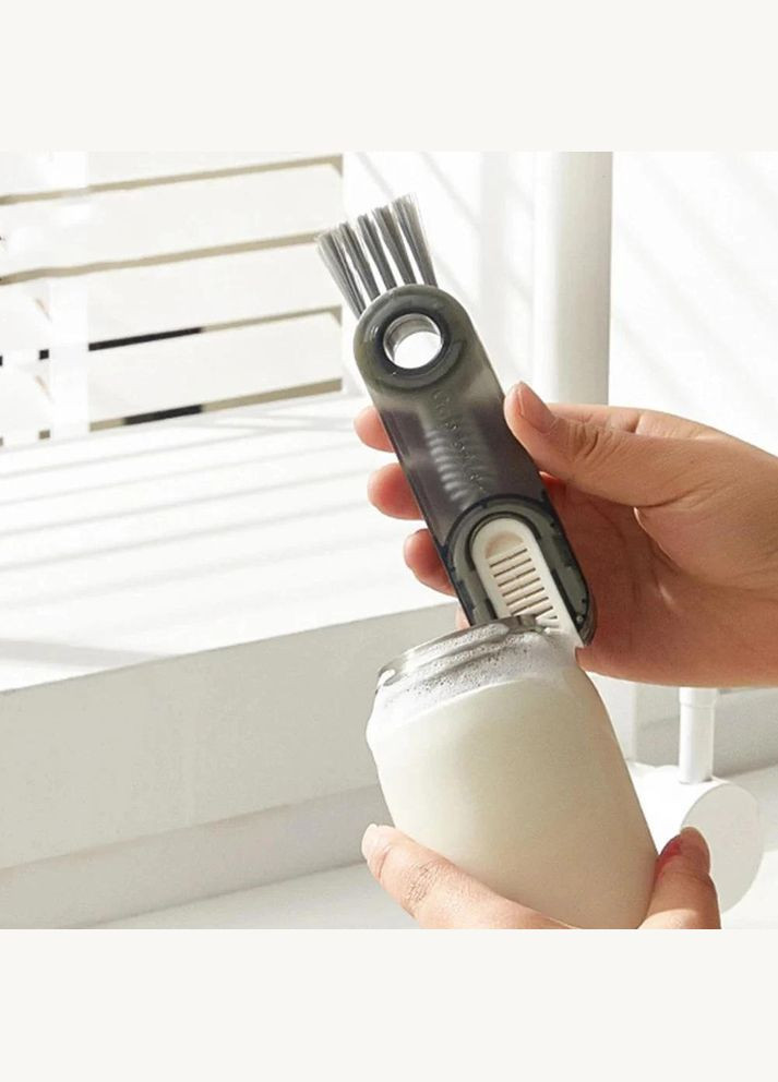 Щетка мультитул для чистки термосов, бутылок и стаканов Серая China (323158508)