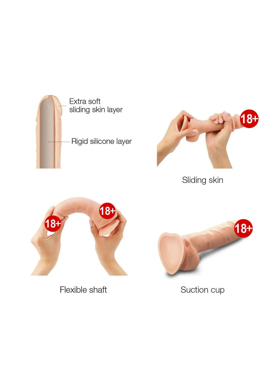 Фалоімітатор SLIDING SKIN REALISTIC DILDO VANILLE - L Strap-On-Me (303882428)