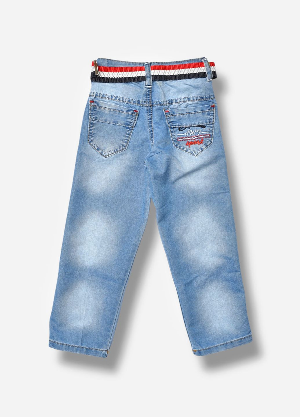 Синие демисезонные прямые джинсы детские для мальчика синего цвета Let's Shop
