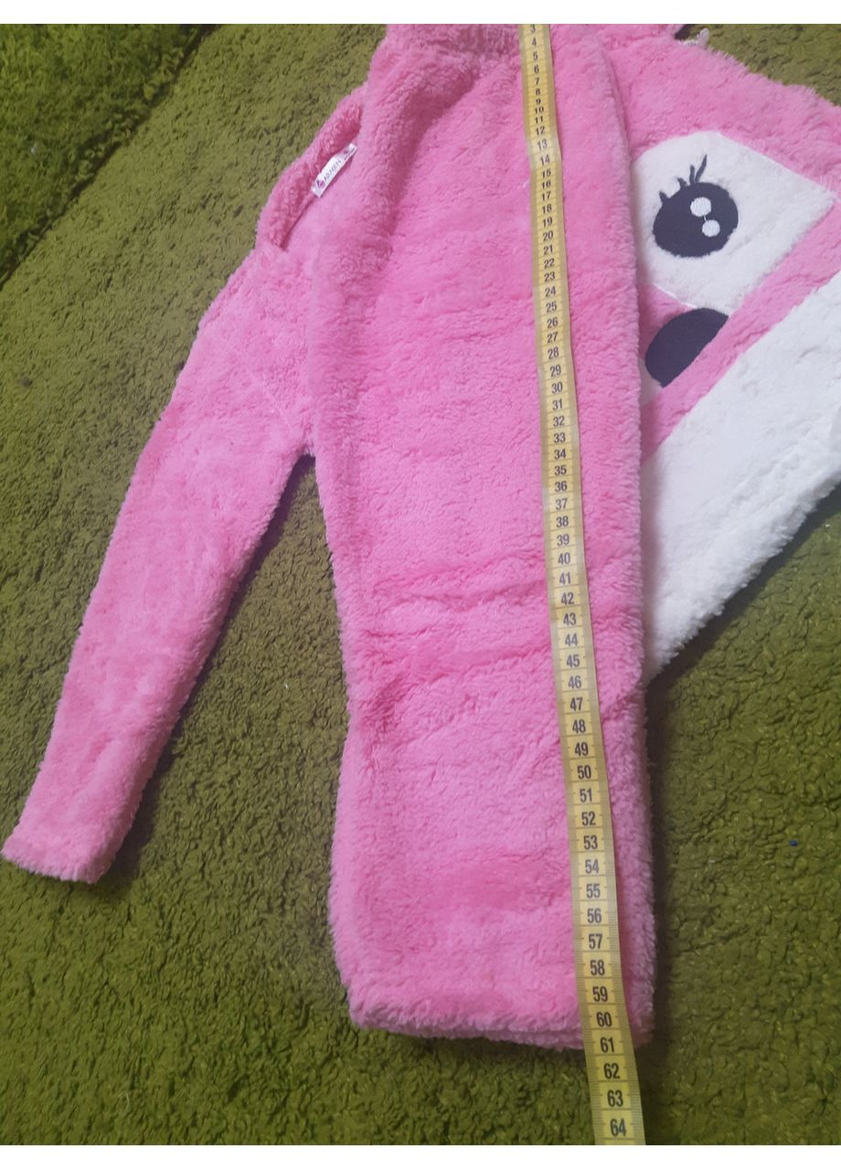 Розовая зимняя теплая махровая пижама для девочки турция 122 128 134 140 146 No Brand