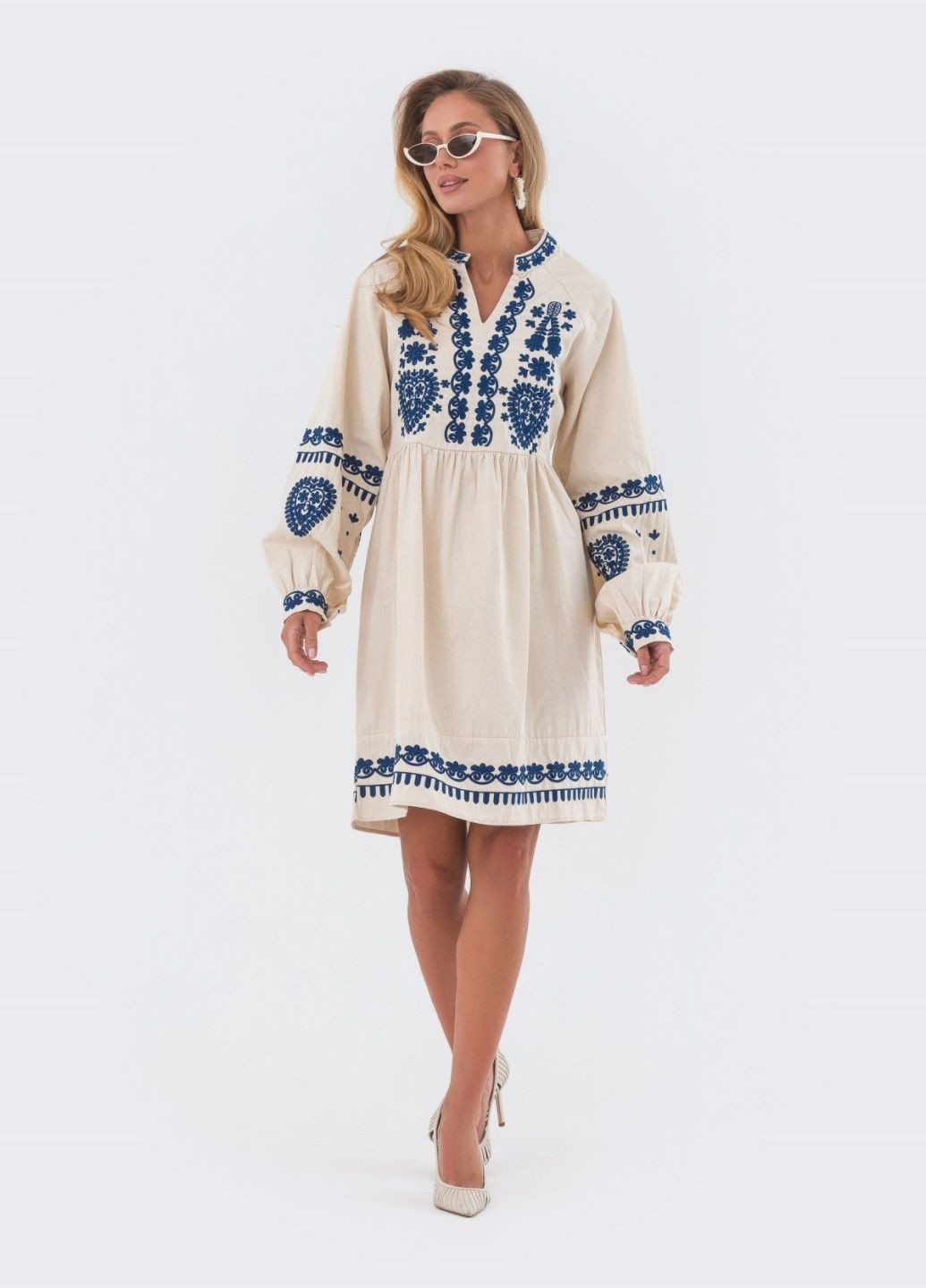 Бежева сукня-вишиванка бежевого кольору Dressa (293508760)