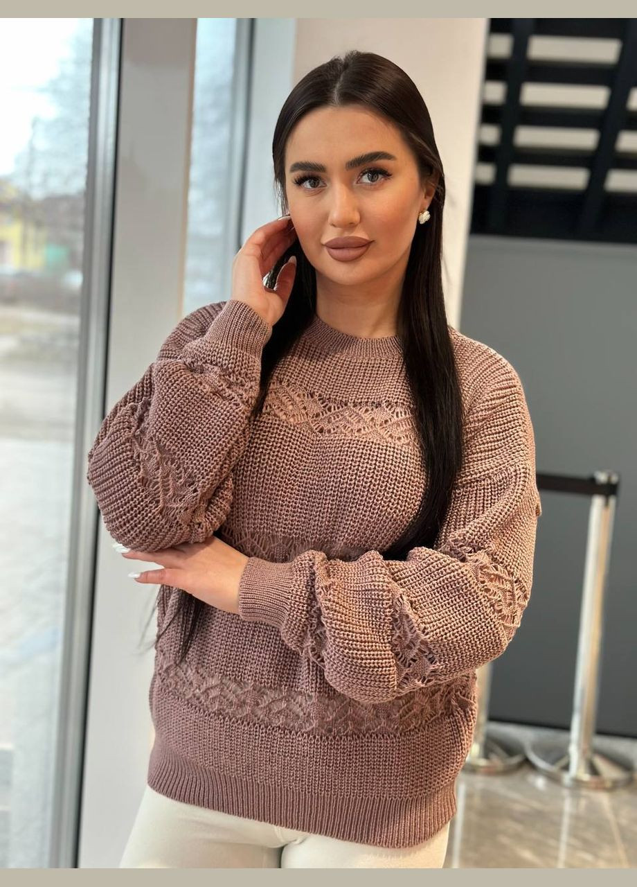 Тонкий женский свитер пудрового цвета 31739 Fashion (323483615)