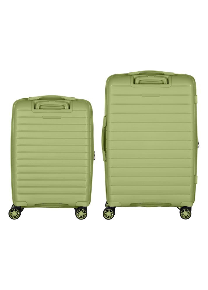 Набір валіз, Aero, поліпропілен, (M+S), TSA, 4 колеса, EXP, оливково-зелений 2E (365066807)