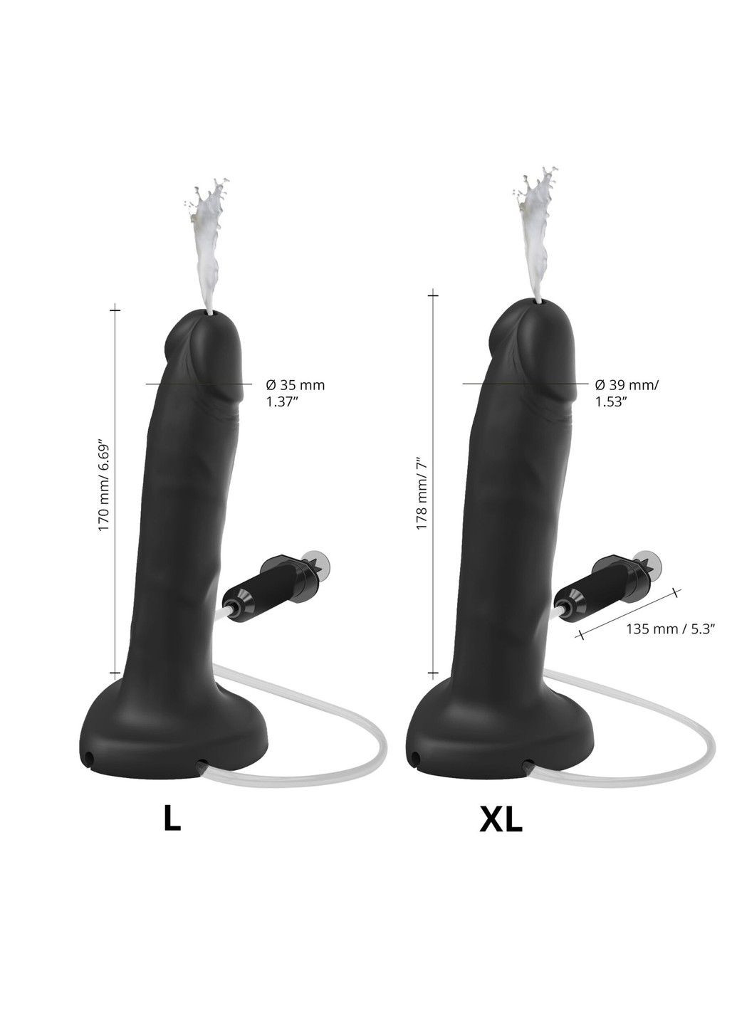 Фалоімітатор що кінчає Squirting Cum Dildo Realistic Black Strap-On-Me (316254088)