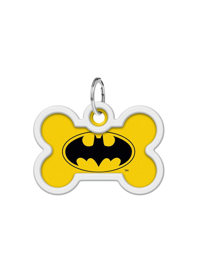 Адресник для собак металлический Smart ID c QR паспортом, рисунок "Бэтмен лого", кость, Д 40 мм, Ш 28 мм WAUDOG (330245218)