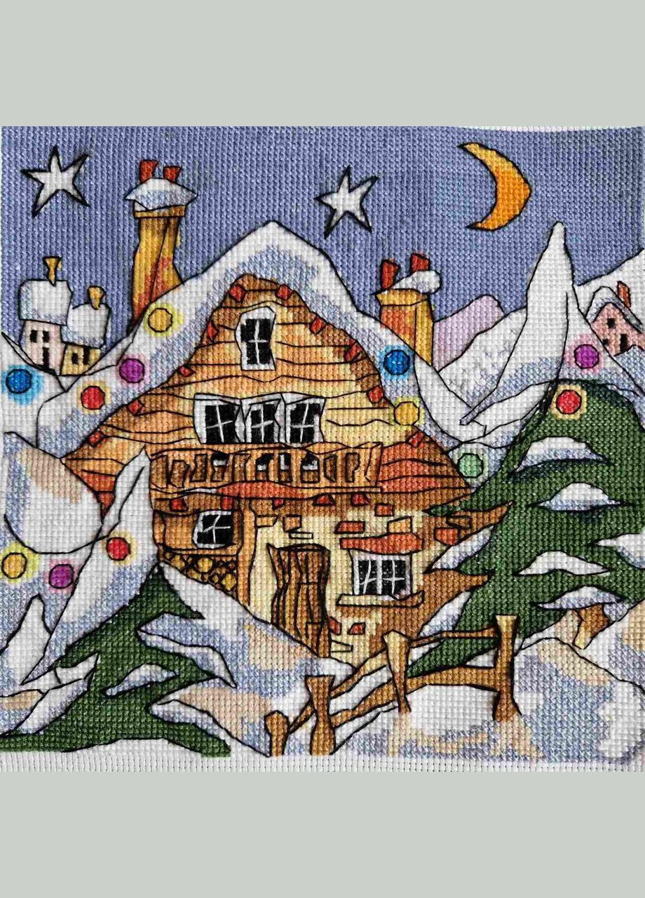 Набор для вышивания по нанесённой на канву схеме "Street snow (2)". AIDA 14CT printed 28*28 см Joy Sunday (313612864)