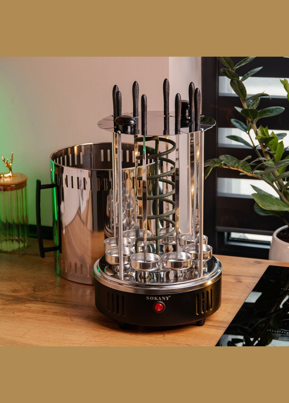 Електрошашличниця вертикальна SK6113 на 8 шампурів 1500 Вт Sokany (371482358)