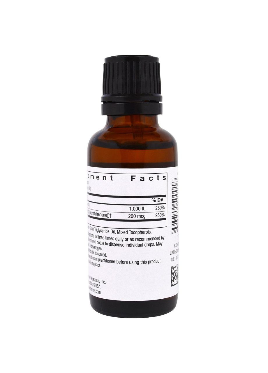 Витамин Д и К2, 30 мл Thorne Research (364312049)