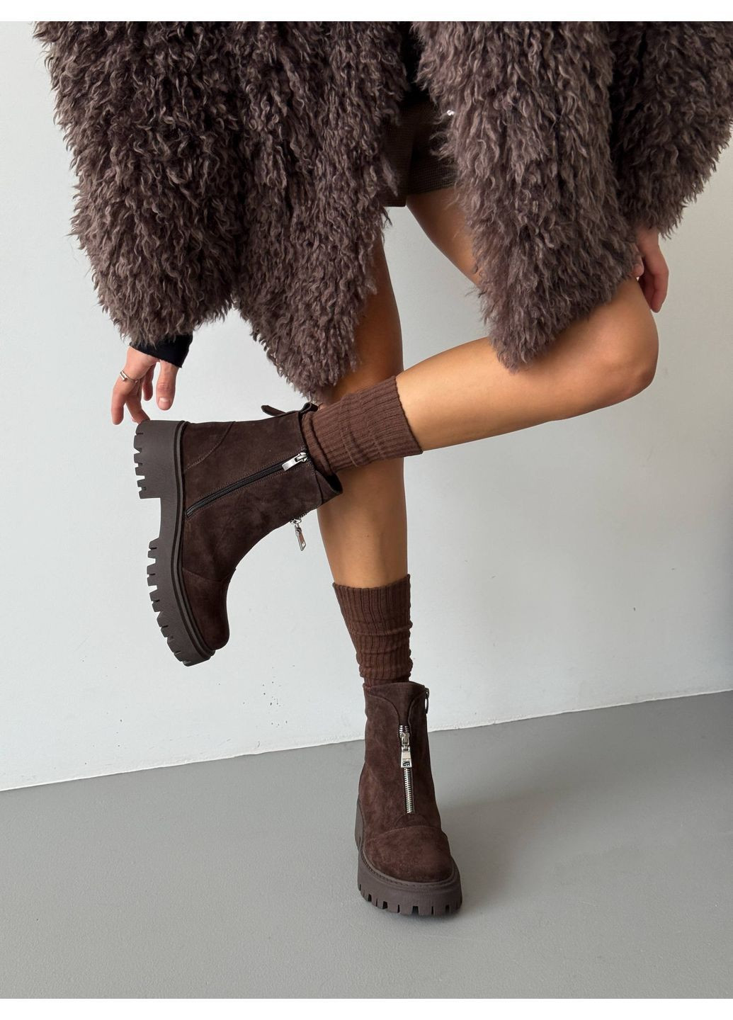 Зимние зимние ботинки Helen из натуральной замши