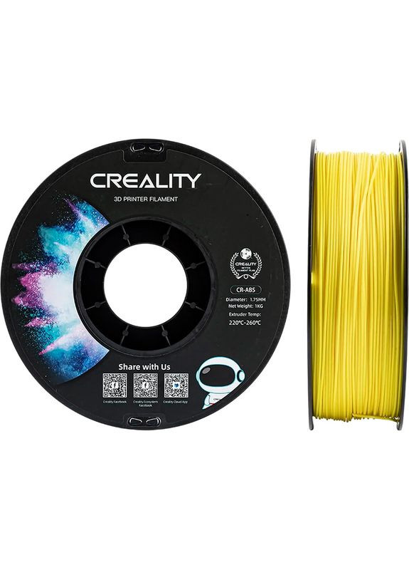 Пластик для 3D принтера ABS 1кг 1.75мм Yellow (3301020033) Creality (323087706)