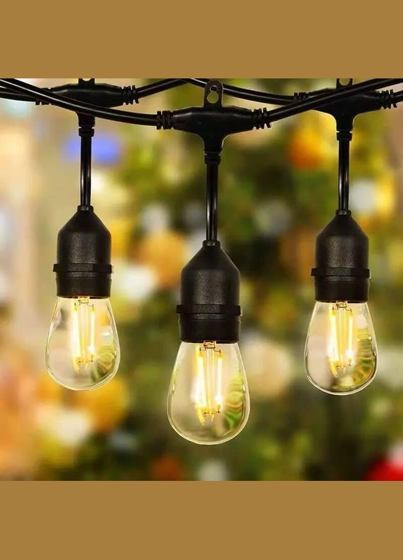 Вулична гірлянда з ретро лампами LED Edison 15шт, 24V, 10 метрів SunLamp (304425750)