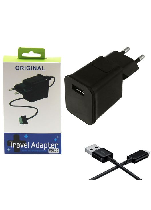 Сетевое зарядное устройство P5200 1USB 2.2A micro-USB black в упак. Samsung (346501702)
