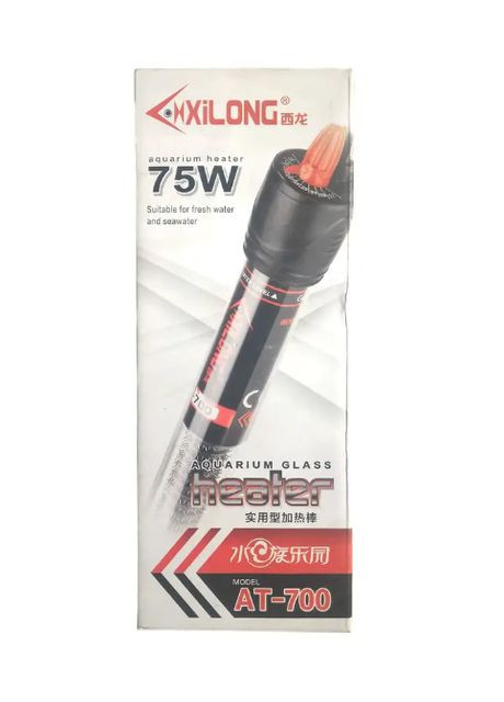 Обогреватель для аквариума AT-700 с терморегулятором 75 Вт 21 см Xilong (285792304)