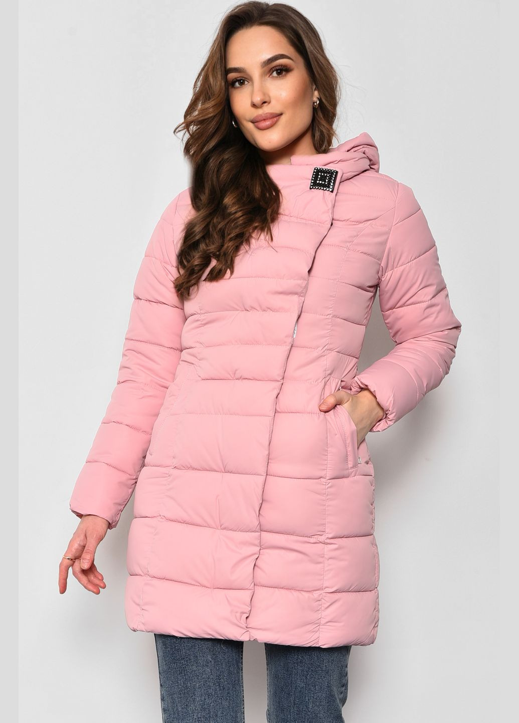 Рожева демісезонна куртка жічноча рожевого кольору Let's Shop