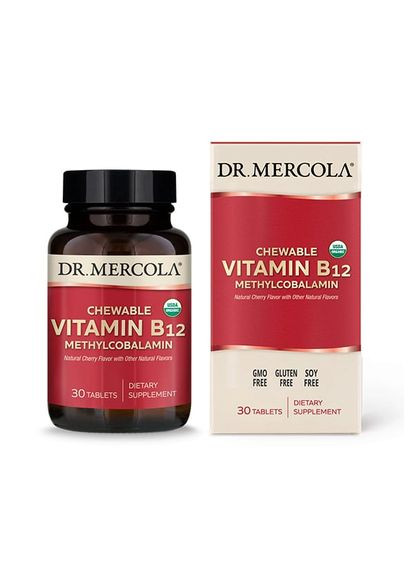 Вітаміни та мінерали Vitamin B12, 30 жувальних таблеток - Вишня Dr. Mercola (322292595)