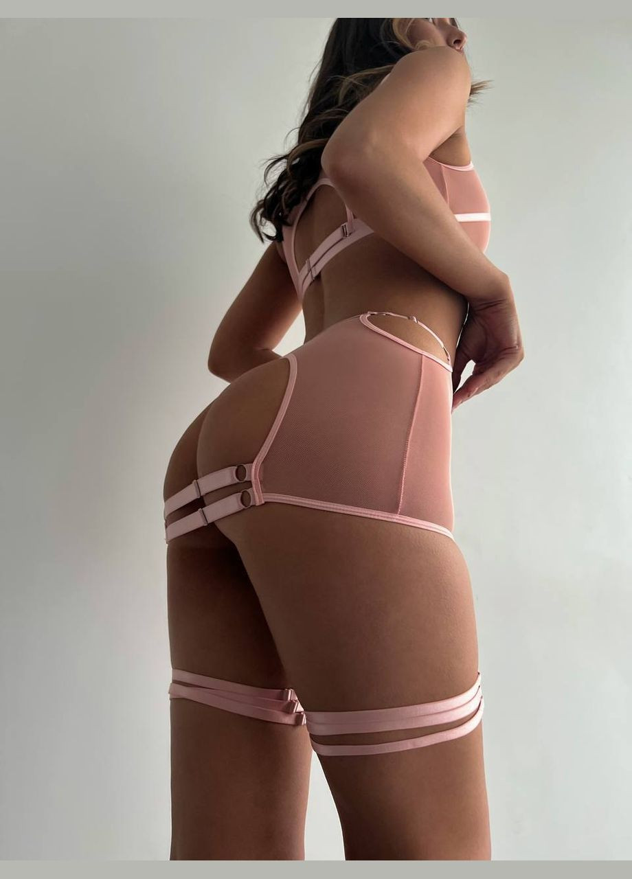 Розовый демисезонный соблазнительный комплект женского нижнего белья No Brand