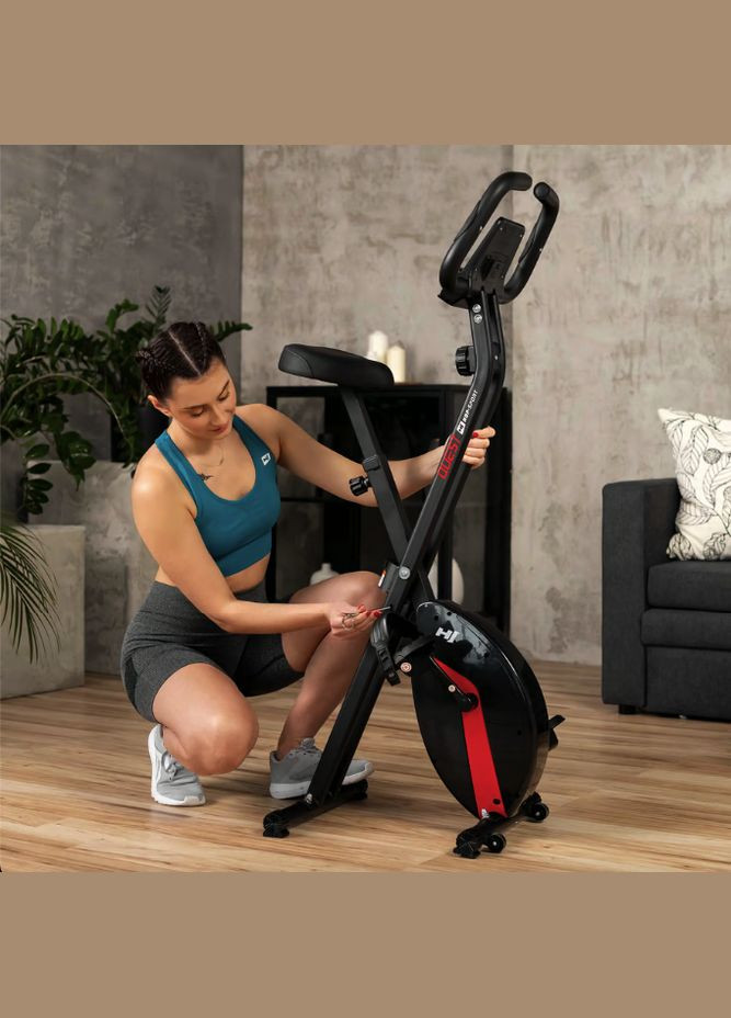 Велотренажер HS-3020X Quest X-Bike чорно-червоний Hop-Sport (301538788)
