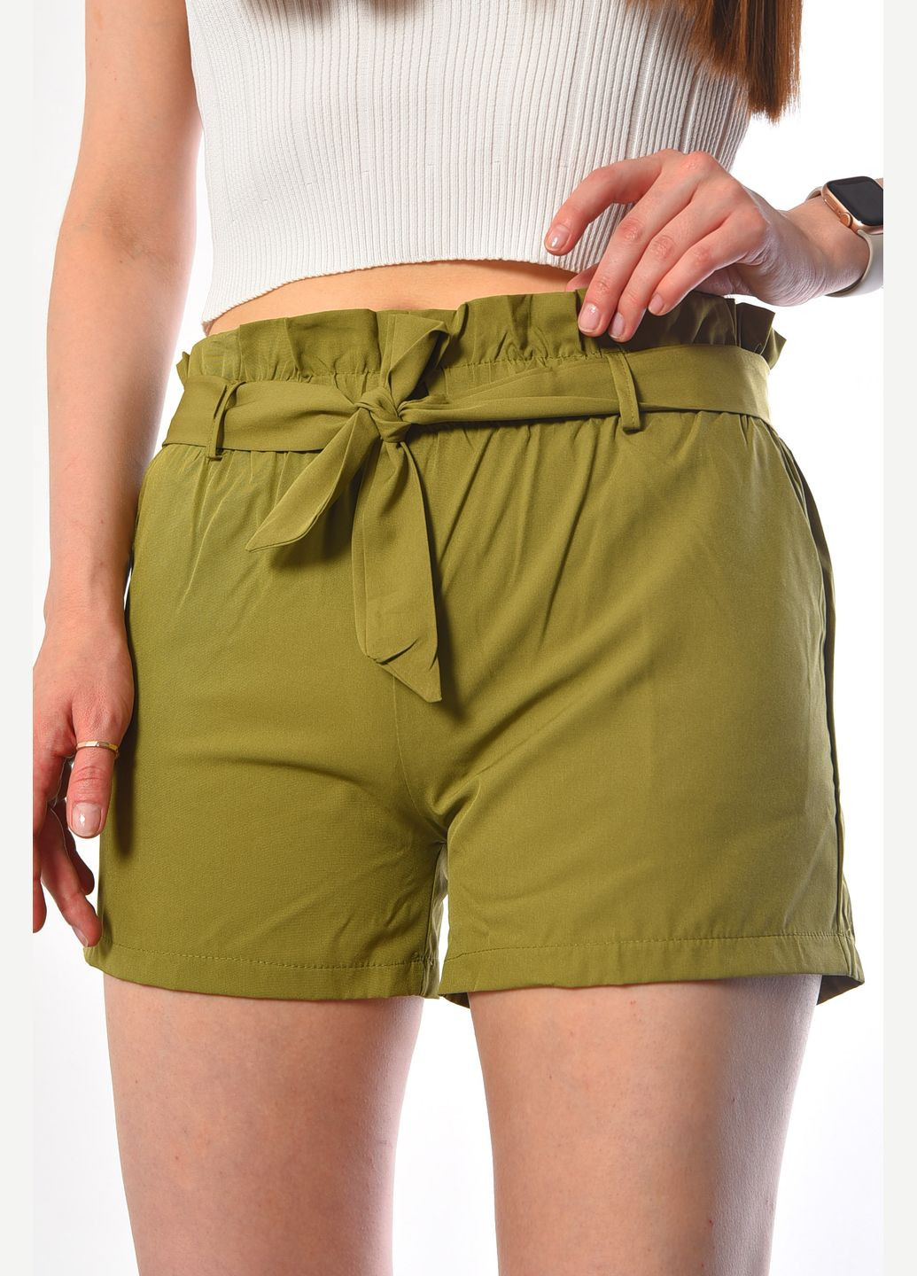 Шорты женские цвета хаки Let's Shop (298283347)