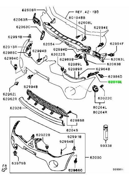 Кронштейн бампера переднего наружный левый MOUN1609 Л200, PAJERO Паджеро Спорт MN146319 MATOMI (345741097)
