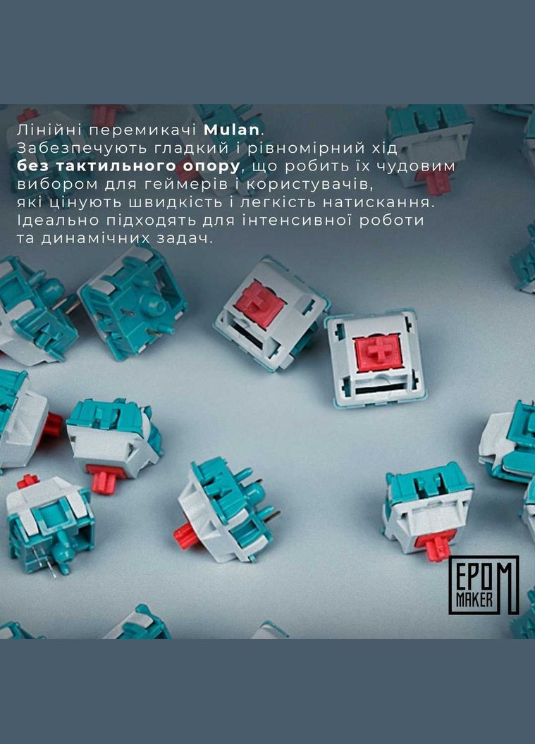 Клавиатура беспроводная EP64 60% Mulan Switch Hot-Swap (2.4G/BT/USB) RGB RU Black (EP64-B-M) EPOMAKER (342331500)