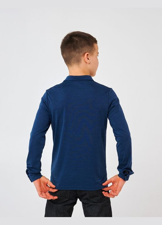 Футболка-поло (довгий рукав) Синій меланж Smil (298533317)