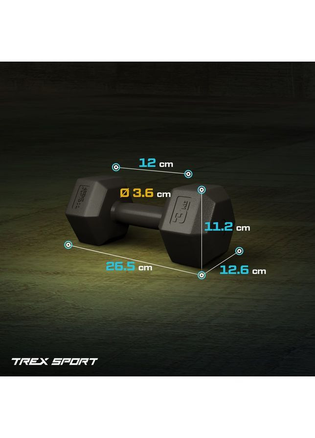 Гантелі для фітнесу композитні TX-003CD 2x3кг TREX Sport (372506684)