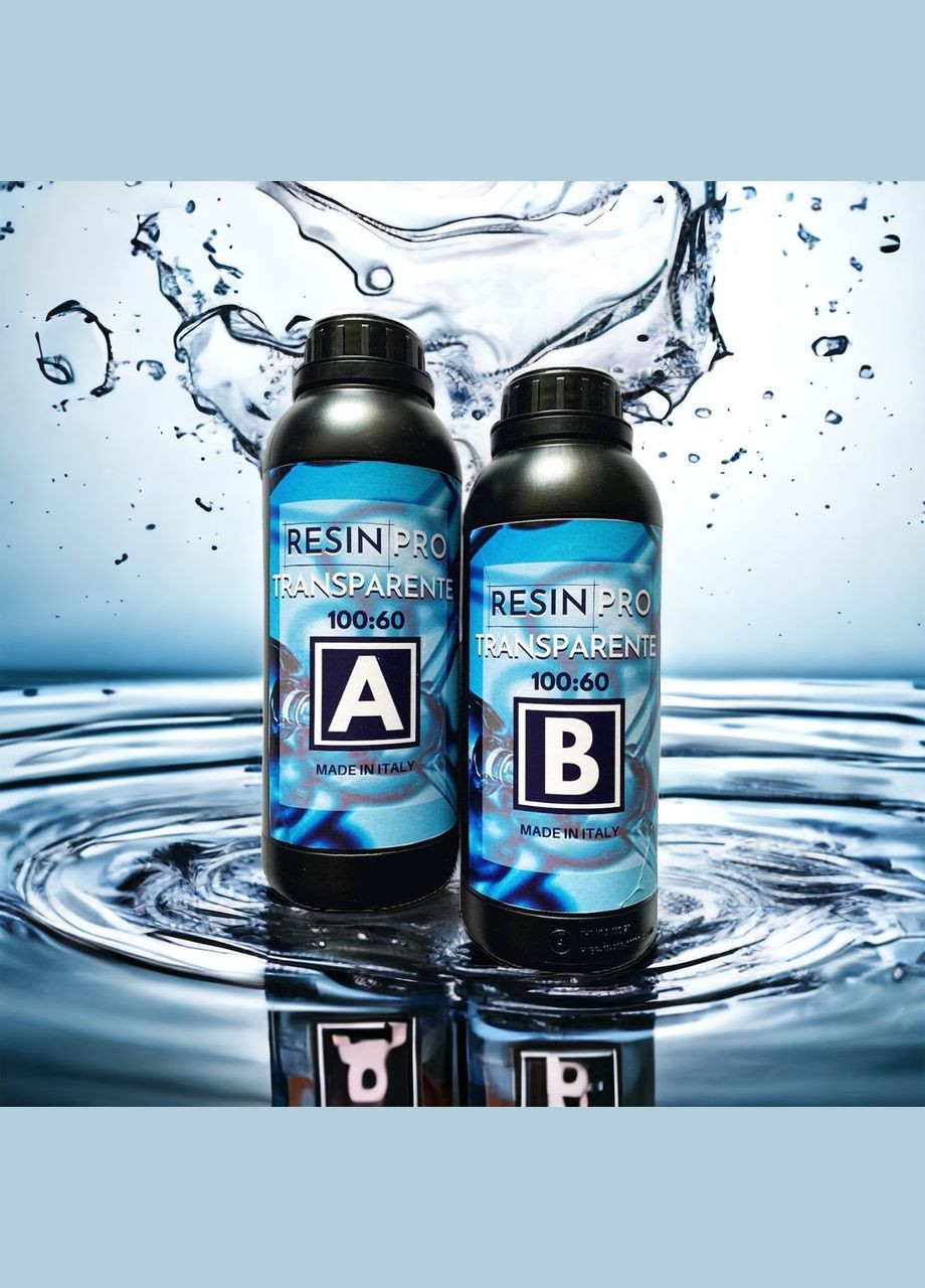 Епоксидна смола 1,6 кг художня рідка прозора з УФ-фільтрами Resin Pro TRANSPARENTE італійська No Brand (370567094)