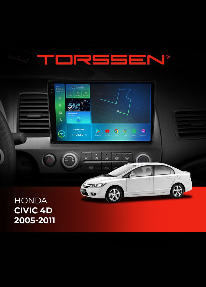 Штатная магнитола 2K Honda Civic 4D 20052011 F108256 4G Carplay DSP Torssen (307087535)
