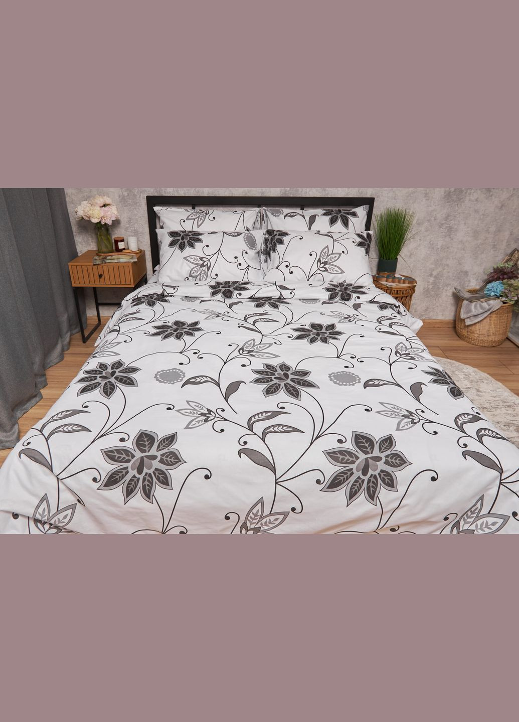 Комплект постільної білизни Бязь Gold Люкс «» двоспальний 175х210 наволочки 2х50х70 (MS-820005606) Moon&Star Gray Denim (302973959)