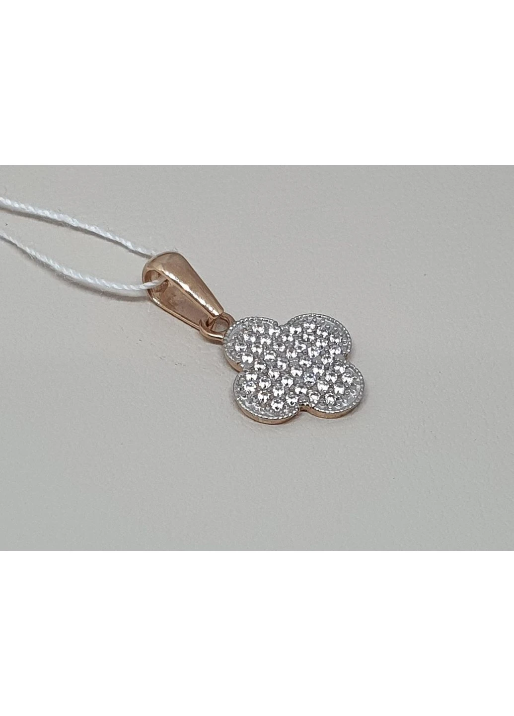 Золотой кулон Клевер с фианитами. 311068 FAVORITUM (389573839)