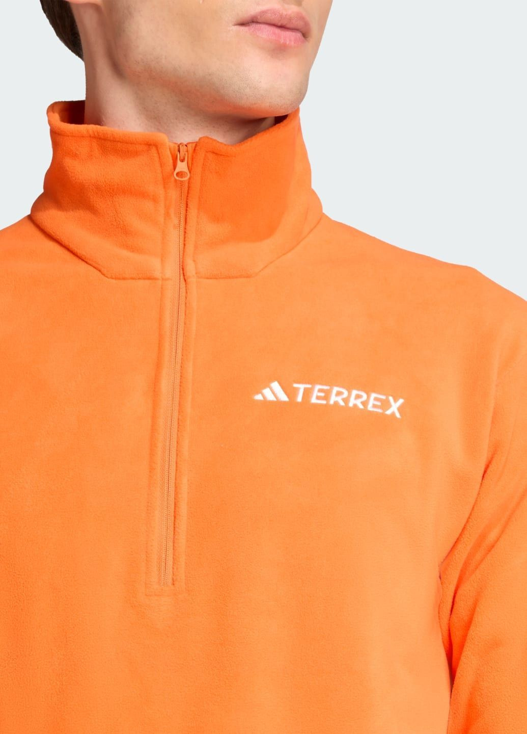 Помаранчева демісезонна флісова спортивна кофта multi essentials 1/2 zip adidas