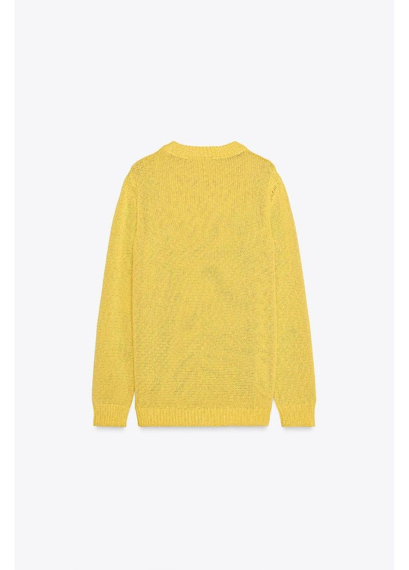 Желтый желтый свитер в стиле рустик Zara