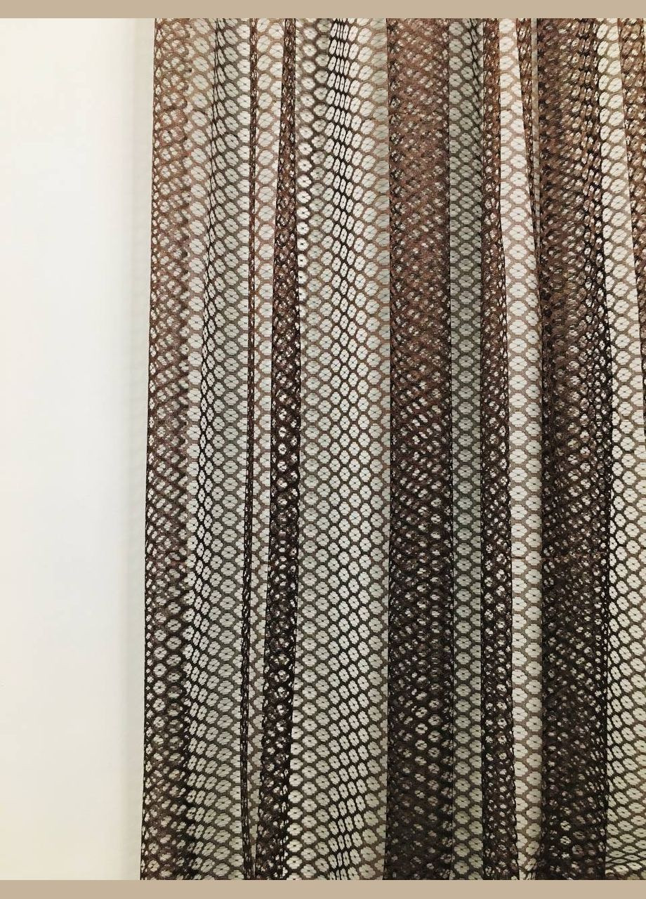 Тюль готовий пошитий коричневий однотонний, сітка на тасьмі, ширина 300 см, висота 280 см No Brand (294207706)