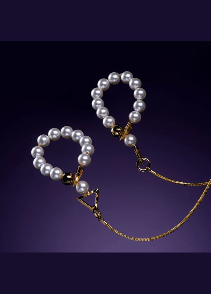 Білий демісезонний наручники-браслети із позолотою moist eyes перлинні UPKO