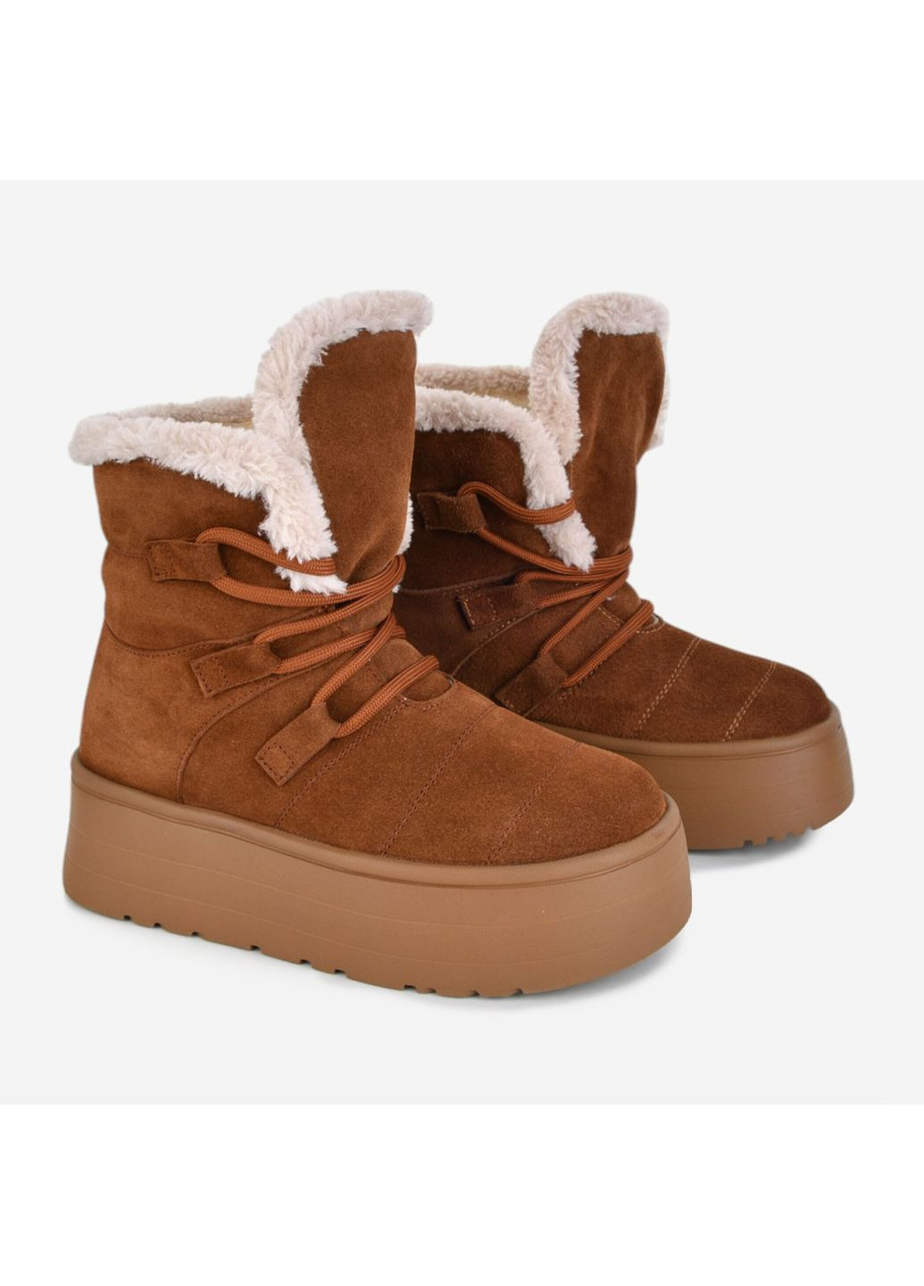 Зимние ботинки женские shoes коричневые Paradize без декора из натуральной замши