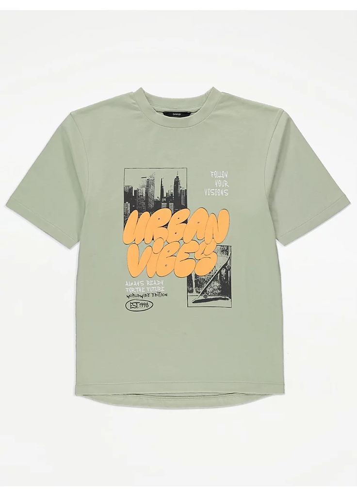 Оливковая летняя детская футболка для мальчика 135-140 см оливковый (250122022) George