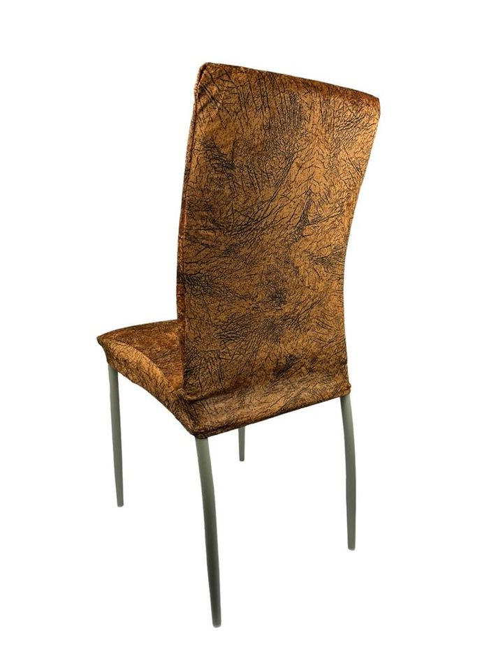 Чохол на стілець універсальний Evibu Туреччина Велюр текстурний 50696 рудий No Brand (299525675)